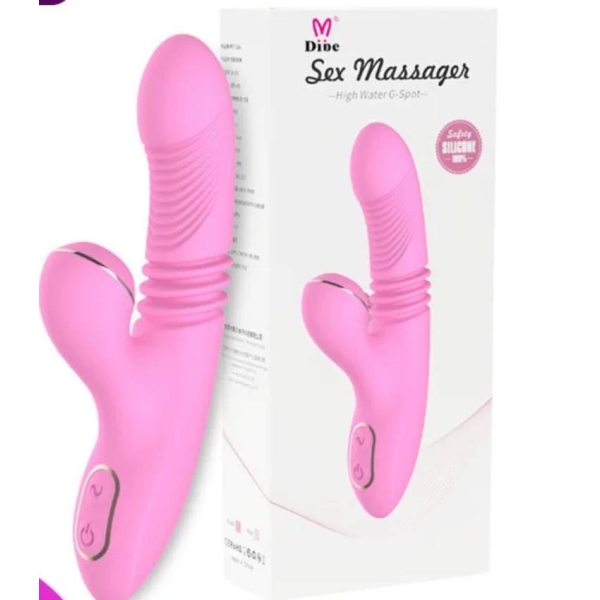 Vibrador Succionador 2 en 1 con Movimiento Telescopico