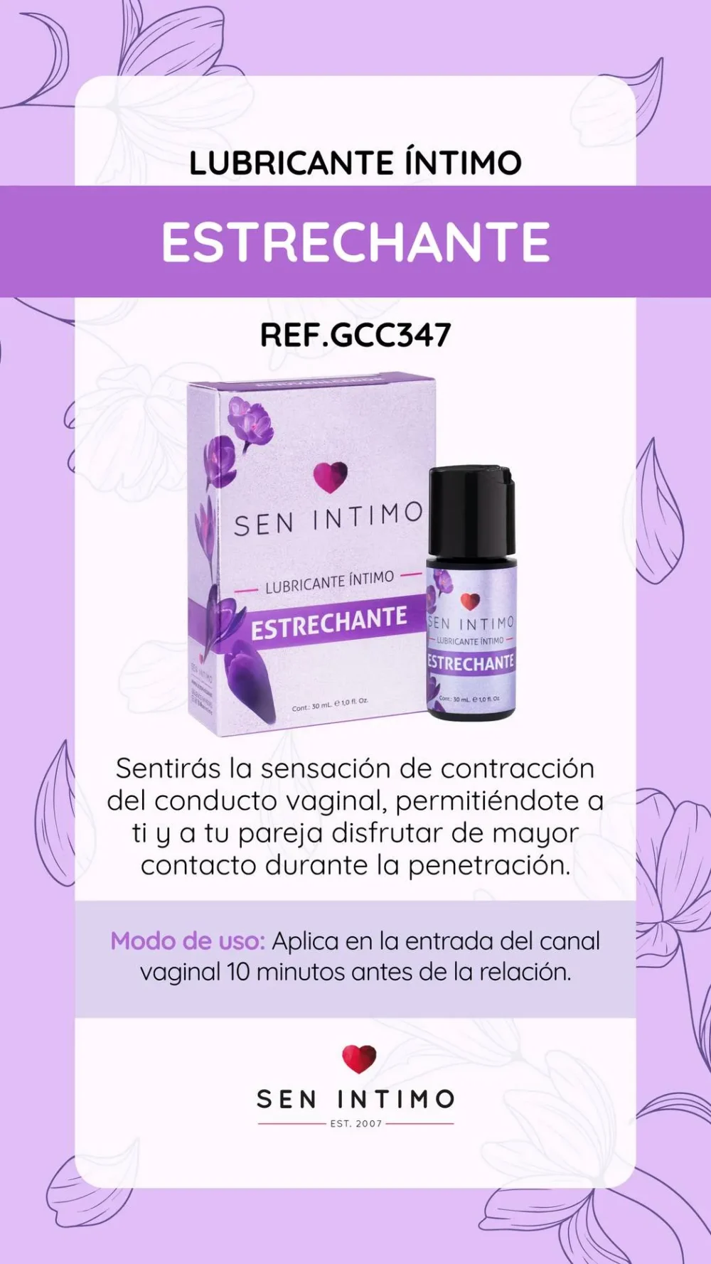Lubricante Íntimo Estrechante x 30 ml by Sen Íntimo