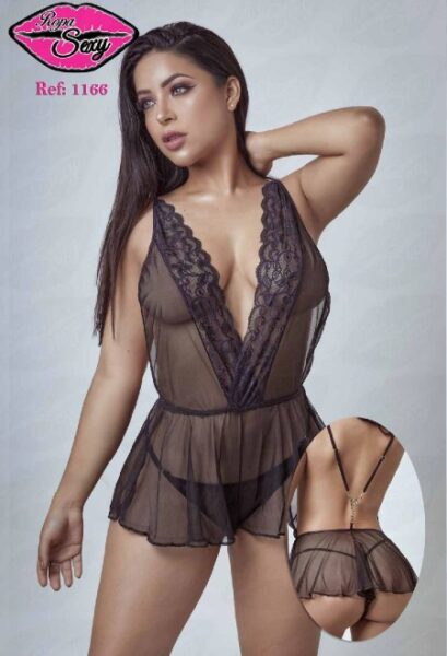 Enterizo con Falda Transparente Ref 1166