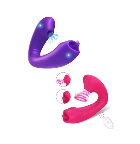 Vibrador Con Lengua Succionador 2 En 1 Control Remoto