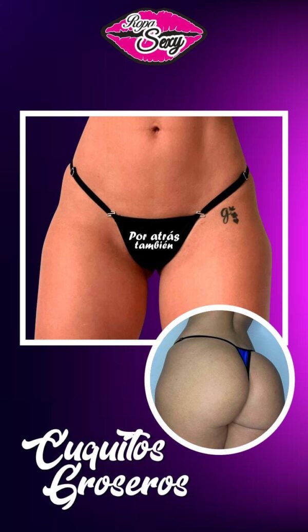 Panty Ajustable Con Mensaje Erótico.