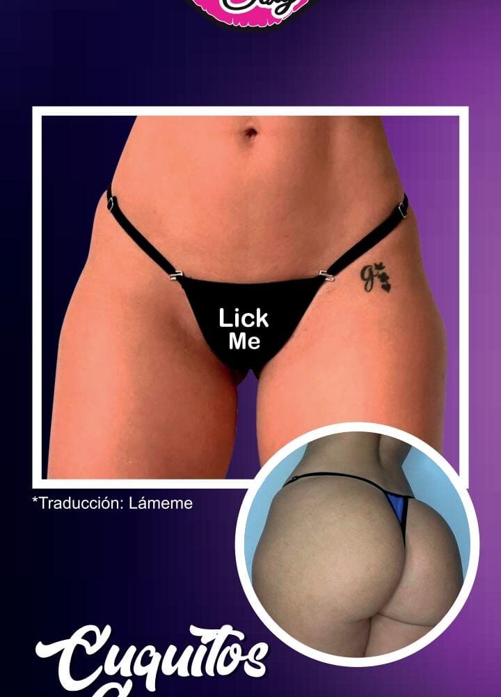 Panty Ajustable Con Mensaje Erótico.