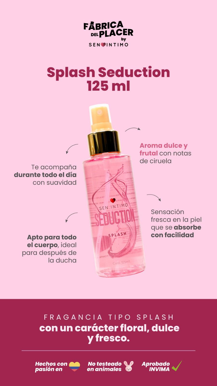 Splash con Pheromonas Sen Íntimo 125 ml - Imagen 3