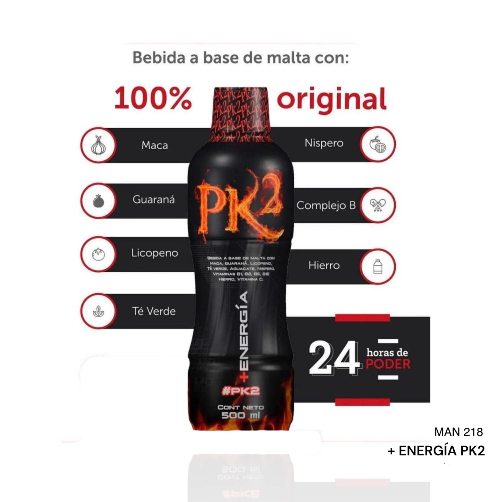 Energizante Potenciador Líquido PK2 X 500ml