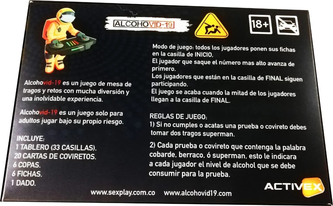 Alcohovid 19 Juego De Mesa Copas Y Amigos