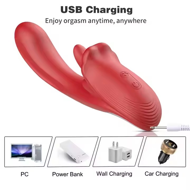 Vibrador Conejo Doble Estimulación con Lengua.