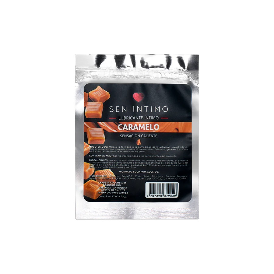 Lubricante Íntimo Caramelo Sachet Sensación Caliente x 7 ml by Sen Íntimo