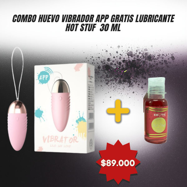 Huevo Vibrador Lilo controlado con APP Gratis Lubricante Hot Stuf x 30 ML